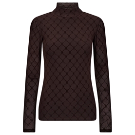Hype The Detail Mesh High Neck Bluse, Brun
